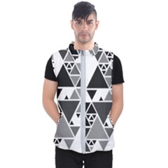 Gray Triangle Puzzle Men s Puffer Vest by Mariart