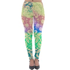 Hippie Fabric Background Tie Dye Lightweight Velour Leggings by Mariart