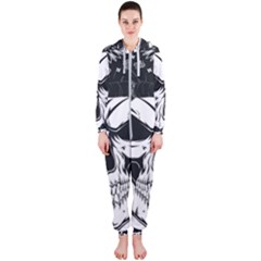 Kerchief Human Skull Hooded Jumpsuit (ladies)  by Mariart