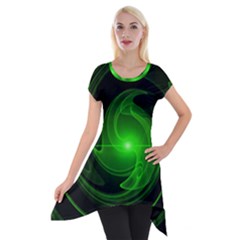 Lines Rays Background Light Short Sleeve Side Drop Tunic by Mariart