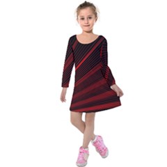Line Geometric Red Object Tinker Kids  Long Sleeve Velvet Dress by Mariart