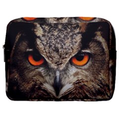 Owl s Scowl Make Up Pouch (large) by WensdaiAmbrose