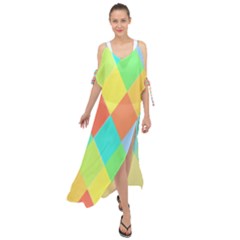Low Poly Triangles Maxi Chiffon Cover Up Dress by Pakrebo