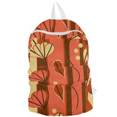 Amber Yellow Stripes Leaves Floral Foldable Lightweight Backpack by Pakrebo