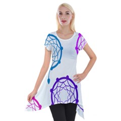 Dreamcatcher Dream Catcher Pattern Short Sleeve Side Drop Tunic