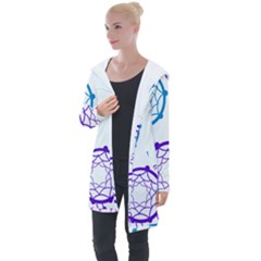 Dreamcatcher Dream Catcher Pattern Longline Hooded Cardigan