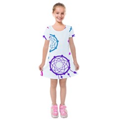 Dreamcatcher Dream Catcher Pattern Kids  Short Sleeve Velvet Dress