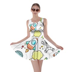 Sketch Cartoon Space Set Skater Dress