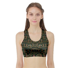 Love My Leggings And Top Ornate Pop Art`s Collage Sports Bra With Border by pepitasart