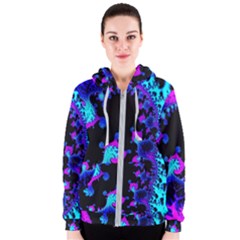 Fractal Pattern Spiral Abstract Women s Zipper Hoodie by Pakrebo