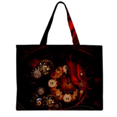 Steampunk, Wonderful Clockswork Zipper Mini Tote Bag by FantasyWorld7