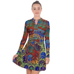 Time Clock Distortion Long Sleeve Panel Dress by Mariart