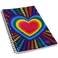 Rainbow Pop Heart 5 5  X 8 5  Notebook by WensdaiAmbrose