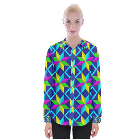 Pattern Star Abstract Background Womens Long Sleeve Shirt by Pakrebo