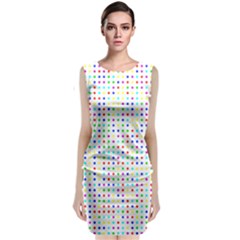 Dots Color Rows Columns Background Sleeveless Velvet Midi Dress by Pakrebo