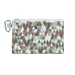 Coco Mint Triangles Canvas Cosmetic Bag (medium) by WensdaiAmbrose