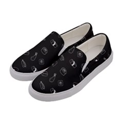Sushi Pattern - Greyscale Women s Canvas Slip Ons by WensdaiAmbrose