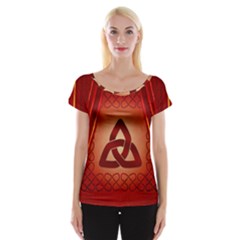 The Celtic Knot In Red Colors Cap Sleeve Top by FantasyWorld7