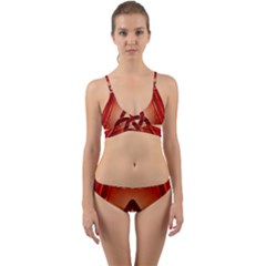 The Celtic Knot In Red Colors Wrap Around Bikini Set by FantasyWorld7