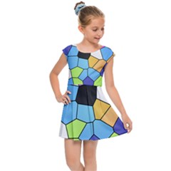 Stained Glass Colourful Pattern Kids  Cap Sleeve Dress by Mariart