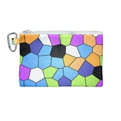 Stained Glass Colourful Pattern Canvas Cosmetic Bag (medium)
