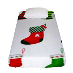 Christmas Stocking Candle Fitted Sheet (single Size) by Mariart