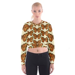 Butterflies Insects Cropped Sweatshirt by Mariart