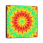 Kaleidoscope Background Mandala Red green Mini Canvas 6  x 6  (Stretched)