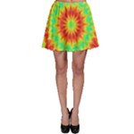 Kaleidoscope Background Mandala Red green Skater Skirt