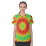 Kaleidoscope Background Mandala Red green Women s Cotton Tee