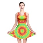 Kaleidoscope Background Mandala Red green Reversible Skater Dress