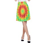 Kaleidoscope Background Mandala Red green A-Line Skirt