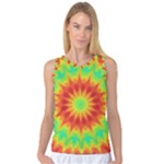 Kaleidoscope Background Mandala Red green Women s Basketball Tank Top