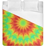 Kaleidoscope Background Mandala Red green Duvet Cover (King Size)