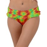 Kaleidoscope Background Mandala Red green Frill Bikini Bottom