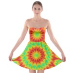 Kaleidoscope Background Mandala Red green Strapless Bra Top Dress