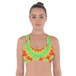 Kaleidoscope Background Mandala Red green Cross Back Sports Bra