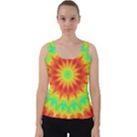 Kaleidoscope Background Mandala Red green Velvet Tank Top