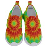 Kaleidoscope Background Mandala Red green Kids  Velcro No Lace Shoes