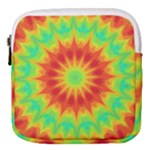 Kaleidoscope Background Mandala Red green Mini Square Pouch