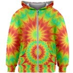 Kaleidoscope Background Mandala Red green Kids  Zipper Hoodie Without Drawstring