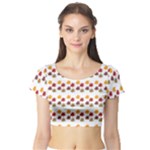 Autumn Leaves Short Sleeve Crop Top