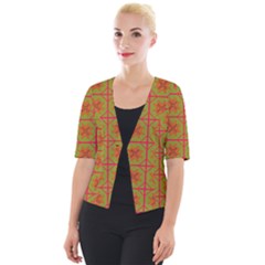 Western Pattern Backdrop Cropped Button Cardigan by Mariart