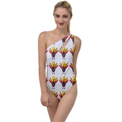 Turkey Thanksgiving Background To One Side Swimsuit by Mariart