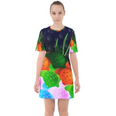 Pattern Fishes Escher Sixties Short Sleeve Mini Dress by Mariart