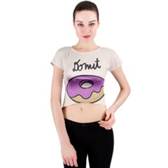 Donuts Sweet Food Crew Neck Crop Top by Mariart