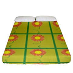 Sunflower Pattern Fitted Sheet (king Size) by Alisyart