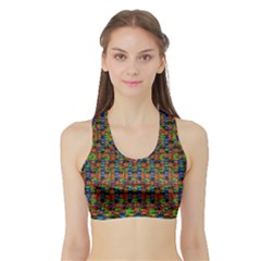 For The Love Of Soul And Mind In A Happy Mood Sports Bra With Border by pepitasart