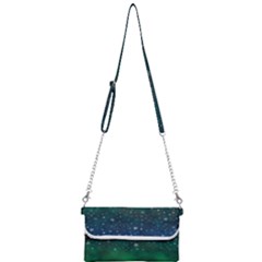 Background Blue Green Stars Night Mini Crossbody Handbag by Alisyart