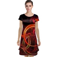 Background Fractal Abstract Cap Sleeve Nightdress